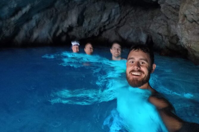 Dubrovnik Private Speedboat Tour to Elaphite Islands with Drinks - Koločep: Koločep’s Blue and Green Caves Swim Stop