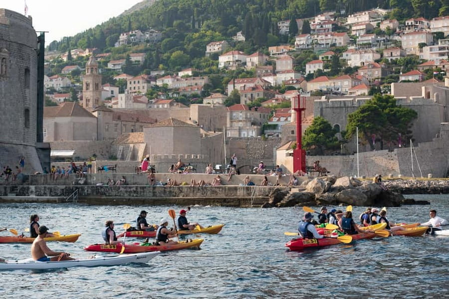 Dubrovnik: Sea Kayaking Tour - Dubrovnik from Pile Bay: City walls and Lokrum from the waterline